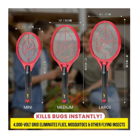Zap It! Bug Zapper Rechargeable Racket, 4,000 Volt, USB Charging Cable, 2 Pack ( - Picture 6 of 8